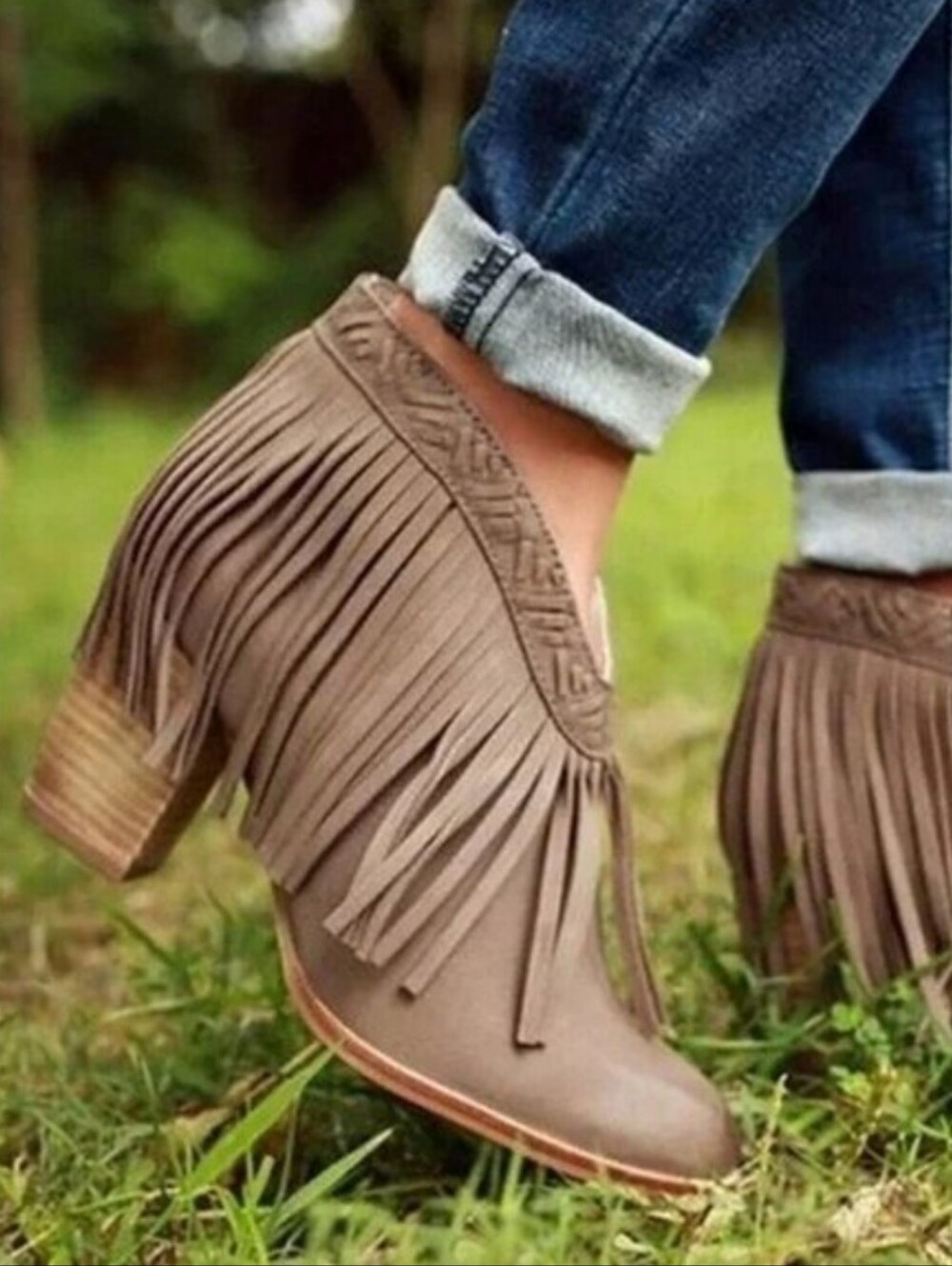 Anthropologie X Seychelles X Cory Lynn Calter NWOB 'World Tour" Fringe Booties
